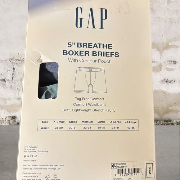Gap NIB Men's 3-Pk. Stretch Contour-Pouch 5" Boxer Briefs Large - Picture 4 of 4